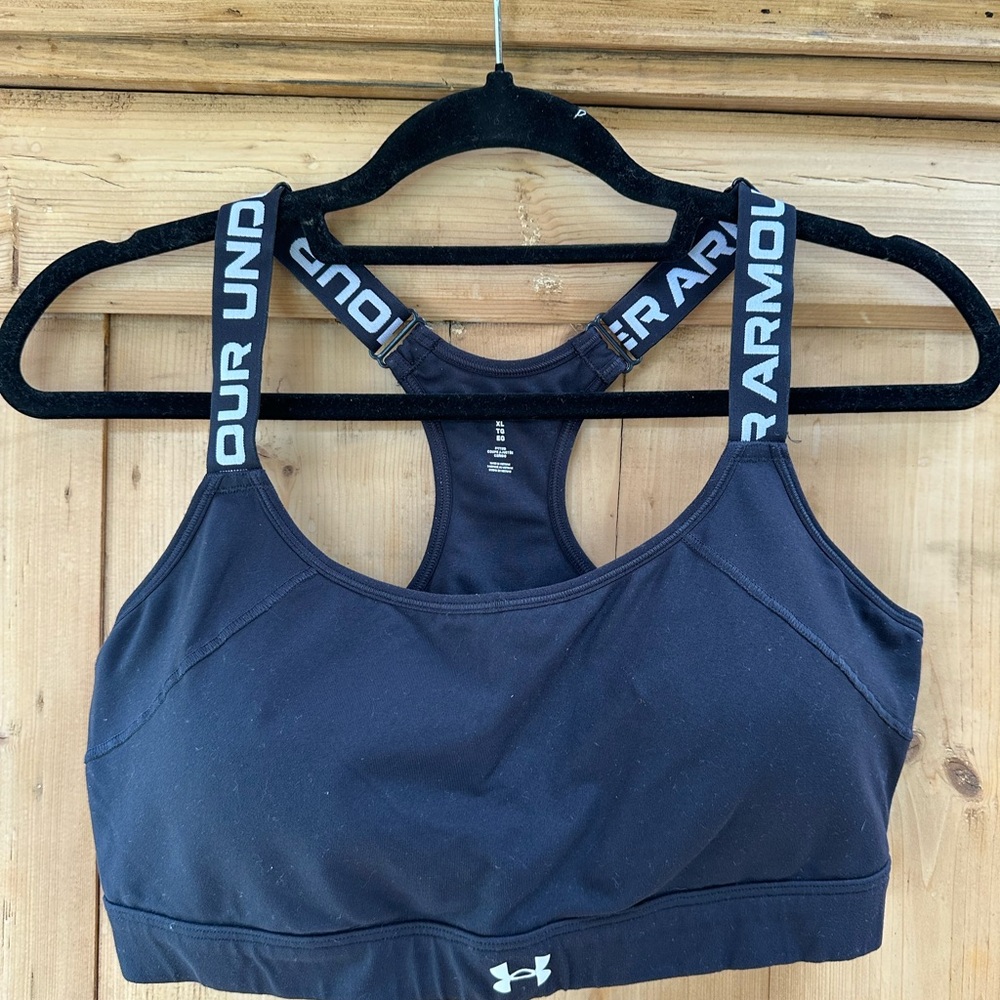 Under Armour Black Sports Top with Logo Straps